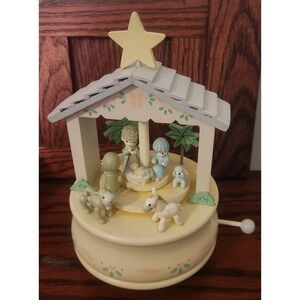 Precious Moments o Come Let Us Adore Him Nativity Revolving  Musical 1991 624497